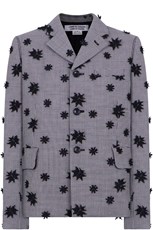Comme Des Garcons HOUNDSTOOTH JACKET | EMBROIDERED FLOWERS